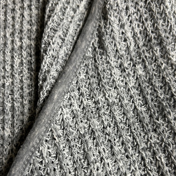 Gray Ribbed Open Front Cardigan 2X - Picture 4 of 4